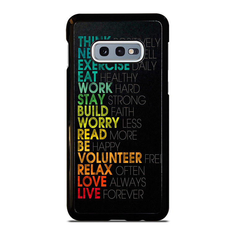 QUOTE INSPIRATIONAL THINK POSITIVELY Samsung Galaxy S10 Case