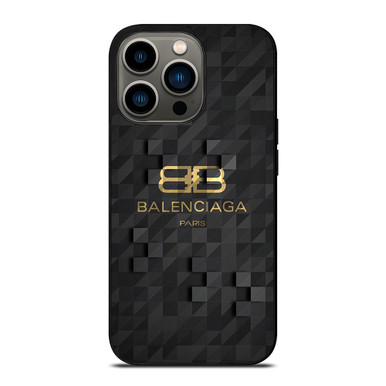 【 Balenciaga IPhone13Pro Case】 BALENCIAGA BLACK CUBE LOGO iPhone 13 Pro Case