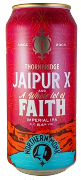 Thornbridge Jaipur X & A Whole Lot of Faith Double IPA 440mL ABV 8.4% | English Craft Beer