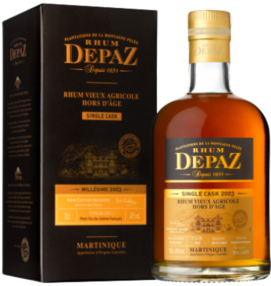 Depaz Rhum Agricole Martinique Single Cask Hors D'Âge Millésime 2003