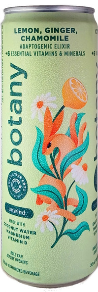 Collective Arts Botany Unwind Adaptogenic Elixir: Lemon, Ginger & Chamomile 355mL ABV 0.0% | Canada Craft Drink