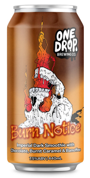 One Drop Burn Notice Imperial Dark Smoothie Pastry Stout 440mL ABV 7.5% | Australian Craft Beer