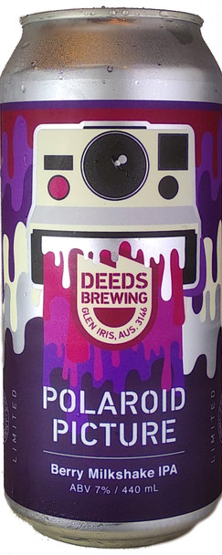 Deeds Brewing Polaroid Picture Berry Milkshake IPA 440mL ABV 7% | Australian Craft Beer