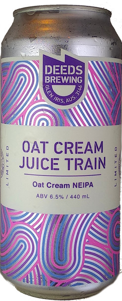 Deeds Brewing Oat Cream Juice Train Hazy IPA 440mL ABV 6.5% | Australian Craft Beer