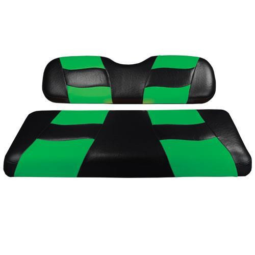 Riptide Black/Limecool Green Two-Tone Front Seat Covers Prec