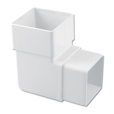 White Square Downpipe Offset Bend