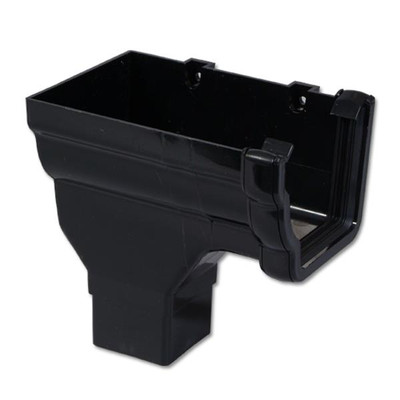 Black Ogee Gutter Stop End Outlet LH Black Ogee Gutter Stop End Outlet LH