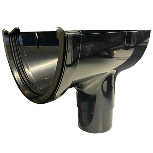 Black Hi-Cap Gutter Stop End Outlet