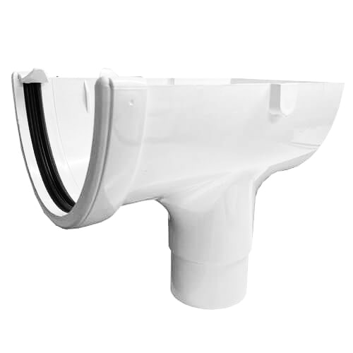 White Hi-Cap Gutter Stop End Outlet White Hi-Cap Gutter Stop End Outlet