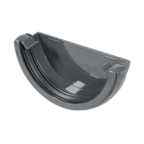 Grey (RAL 7046) Half-Round Gutter Stop End External