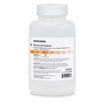 Irrigation Solution Sodium Chloride 0.9% Solution Bottle, Screw Top 250 mL  SALINE