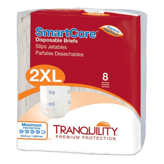 Unisex Adult Incontinence Brief Tranquility SmartCore™ 2X-Large Disposable Heavy Absorbency CS/32