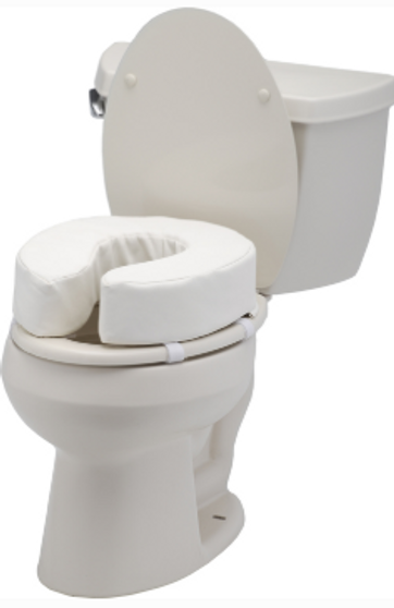 Bath Safety Padded Toilet Seat Riser 4" Thick