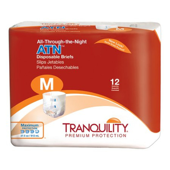 Unisex Adult Incontinence Brief Tranquility® ATN Medium Disposable Heavy Absorbency