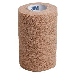 Cohesive Bandage 3M™ Coban™ 4 Inch X 5 Yard Standard Compression Self-adherent Closure Tan NonSterile