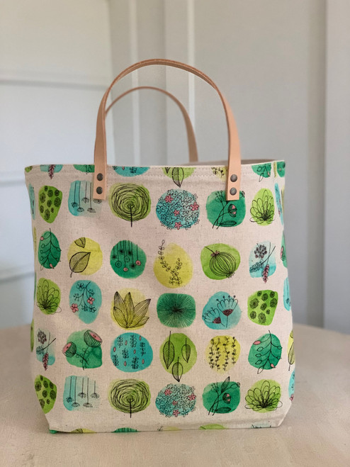 Cool Green Botanical Bucket Bag