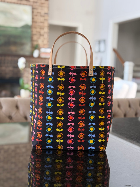 Leaf & Petal Black Bucket Bag