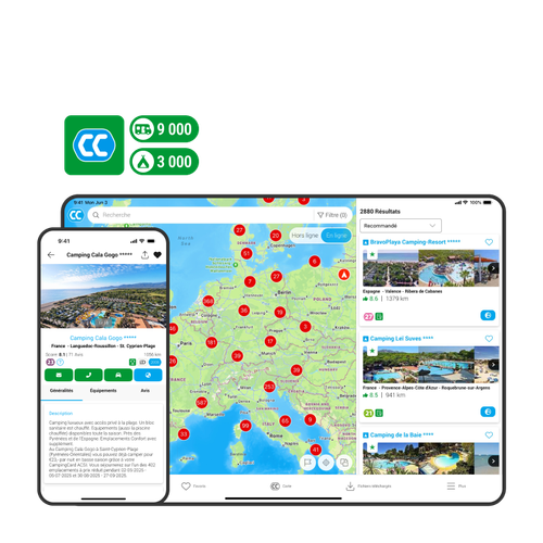 Appli CampingCard ACSI 2026 (campings et aires de camping-car)
