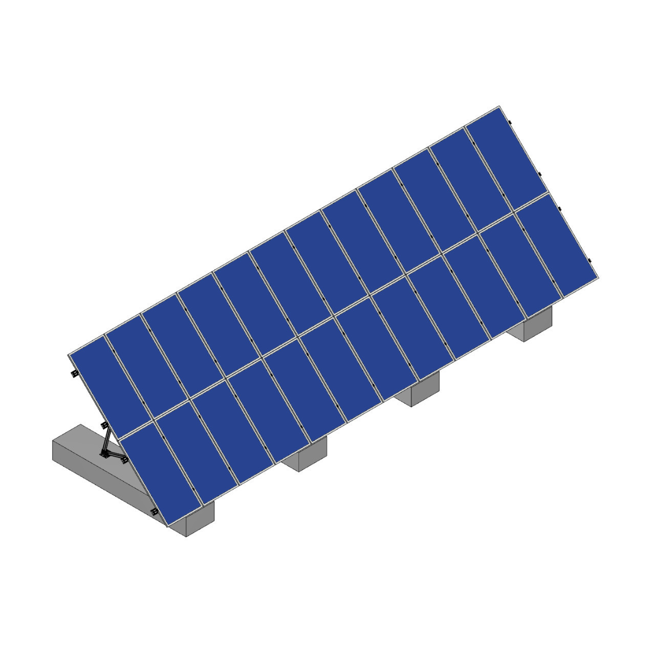 Schletter - PVMax 2Vx12-45deg-Concrete-Solid-Panels