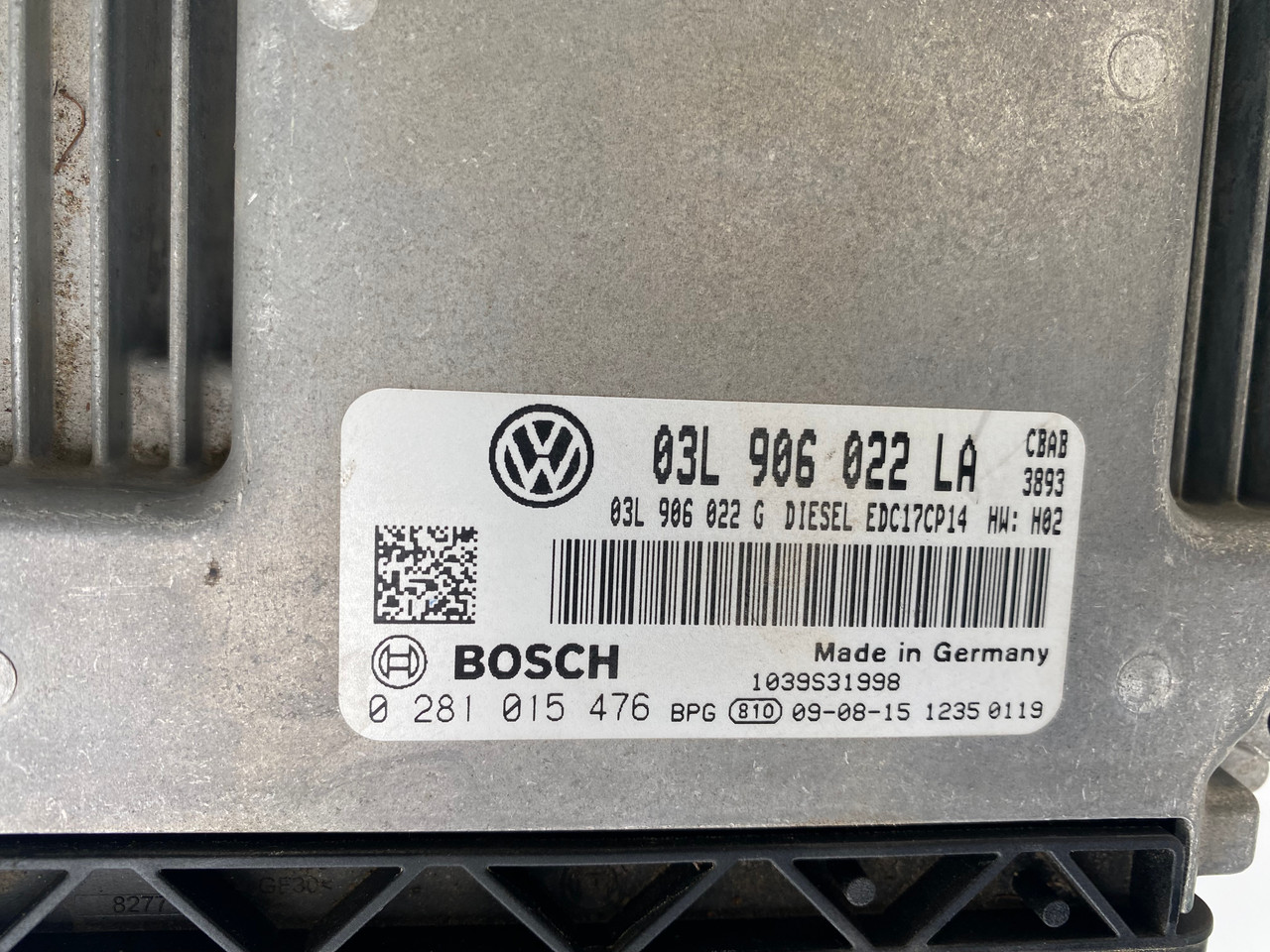 VW GOLF MK6 2L TDI CBAB USED ENGINE ECU 03L 906 022 LA