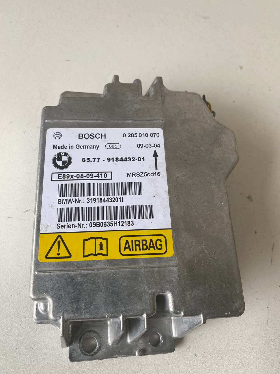 BMW E90 LATE SEDAN USED SRS MODULE 65.77 918443201 Parts 4