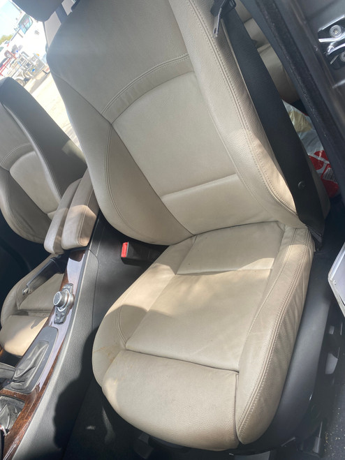 BMW E90 USED LHF M TECH SEAT IN DACOTA OYSTER LEATHER LCCX