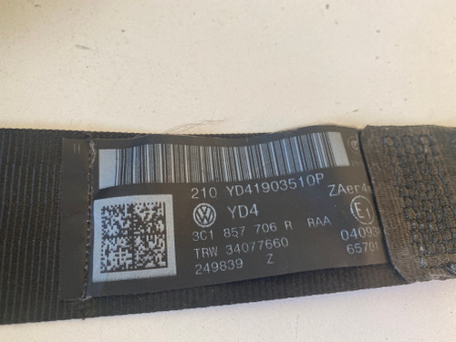 VW PASSAT CC 3C USED RHF SEAT BELT 3C1 857 706 R RAA