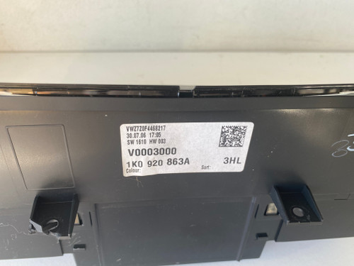 VW GOLF JETTA MK5 2L FSI USED INSTRUMENT CLUSTER 1K0 920 863 A