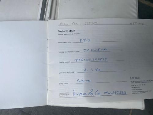 BMW E36 318IS USED LOG BOOKS 