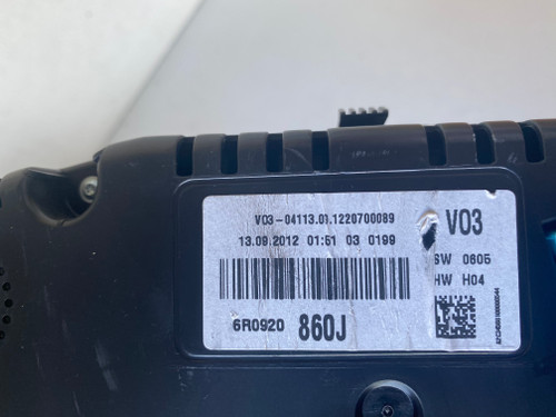 POLO 6R 1.4 AUTO USED INSTRUMENT CLUSTER 6R0 920 860 J