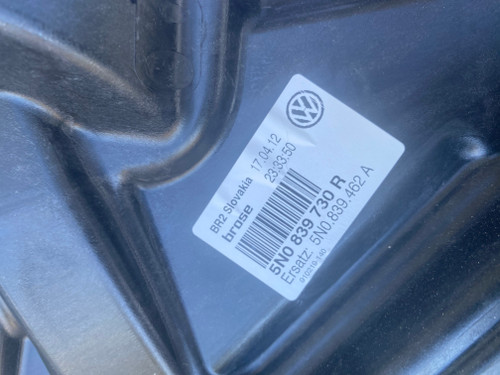 VW TIGUAN USED RHR WINDOW REGULATOR  5N0 839 730 R