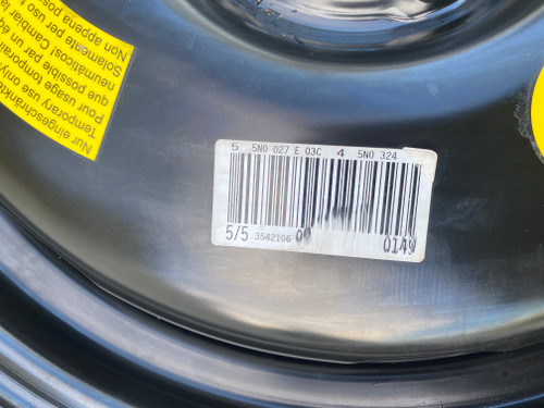 VW TIGUAN 5N USED SPACE SAVER RIM 18 INCH 5N0 601 027 E