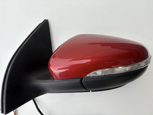 VW GOLF MK6 HATCH USED LH DOOR MIRROR IN RED A3S PAINT CODE