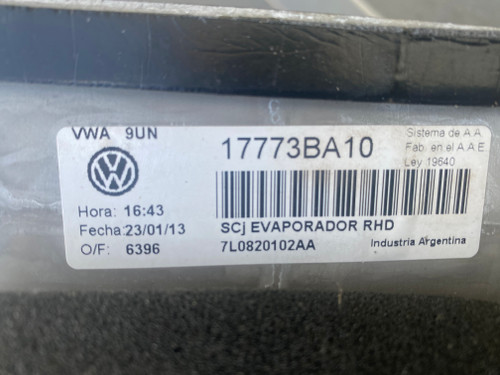 VW AMAROK AUDI Q7 USED AC EVAPORATOR 7L0 820 102 AA