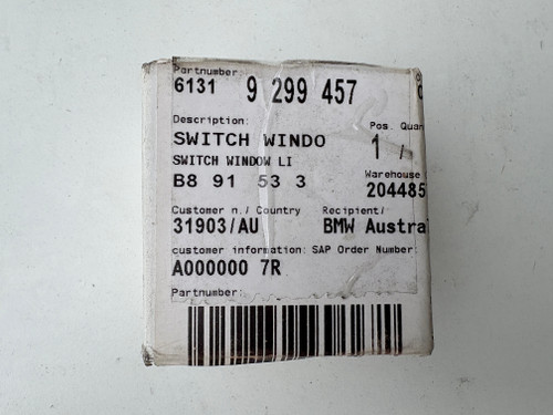 BMW G CLASS NEW GENUINE SINGLE WINDOW SWITCH 61 31 9 299 457