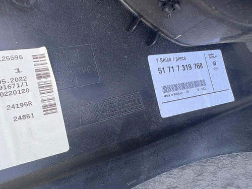 MINI R55 R56 NEW GENUINE RHF INNER GUARD LINER 51 71 7 319 760