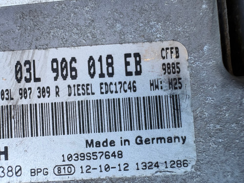 VW EOS 2L TDI CFFB USED ENGINE ECU 03L 906 018 EB