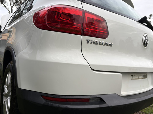 VW TIGUAN USED REAR BAR COVER IN WHITE C9A PAINT CODE