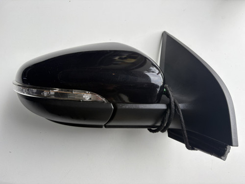 VW GOLF MK6 CONVERTIBLE USED RH DOOR MIRROR IN BLACK C9X PAINT CODE