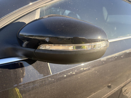 VW GOLF MK6 CONVERTIBLE USED LH DOOR MIRROR IN BLACK C9X PAINT CODE
