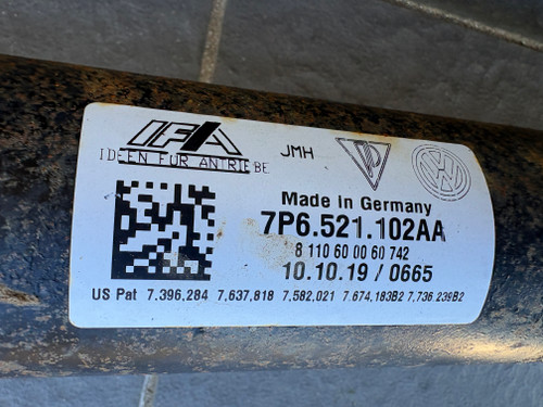 VW TOUAREG V6 7P USED TAILSHAFT 7P6 521 102 AA