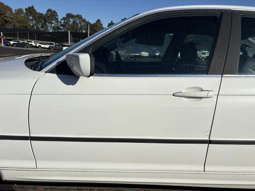 BMW E46 SEDAN 2001-2004 USED LHF DOOR  SHELL IN ALPINWEISS III (300)