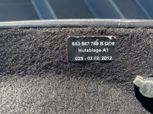 AUDI A1 5 DOOR  REAR PARCEL SHELF IN BLACK COLOUR 8X0 867 769 QD8