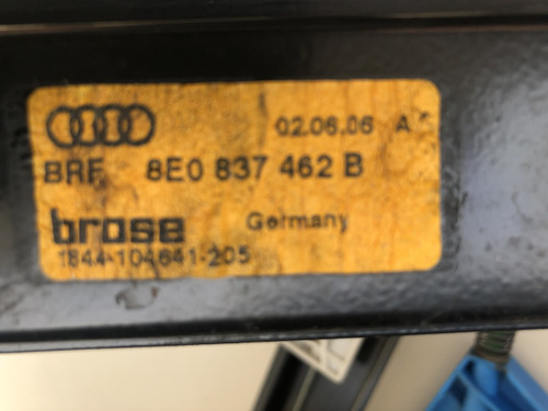 AUDI A4 B6 AND B7 2001-2008 USED RHF  WINDOW REGULATOR 8E0 837 462 B