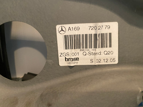 MERCEDES A CLASS W169 2005-2008 USED LHF WINDOW REGULATOR A169 720 27 79