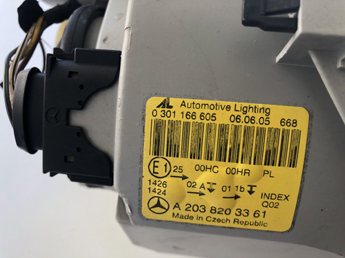 MERCEDES W 203 LATE 2002-2005 USED LH HEADLIGHT A 203 820 33 61