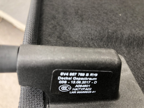 AUDI A3 8V SPORTS BACK 5 DOOR 2012-2016 USED REAR PARCEL SHELF IN BLACK