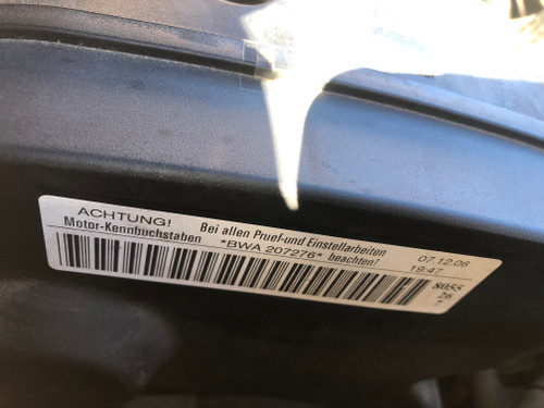 VW GOLF MK5 GTI JETTA PASSAT A3 USED BWA ENGINE TRAVELLED 149000KM