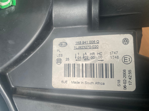 VW GOLF MK5 JETTA MK5 USED RH HEADLIGHT  1K6 941 006 Q
