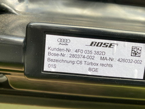 AUDI A6 4F USED RHF BOSE  SUB WOOFER BOX 4F0 035 382 D